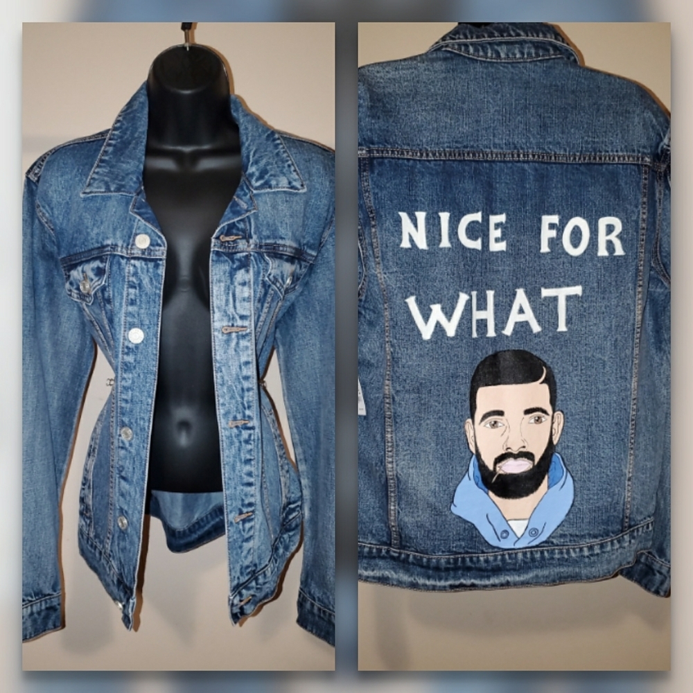 Hand painted drake jean jacket